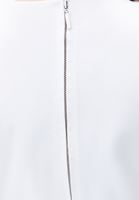 Bayan Beyaz Bot Yaka Yırtmaçlı Elbise