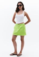 Bayan Yeşil Orta Bel Kargo Cepli Etek