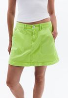 Bayan Yeşil Orta Bel Kargo Cepli Etek