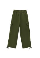 Bayan Yeşil Yüksek Bel Kargo Cepli Pantolon