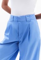 Bayan Mavi Yüksek Bel Barrel-Fit Pantolon