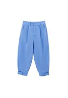 Bayan Mavi Yüksek Bel Barrel-Fit Pantolon