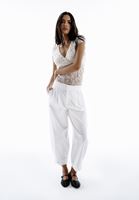 Yüksek Bel Barrel-Fit Pantolon