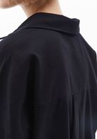 Women Black Oversize Shirt with Pocket