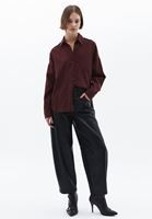 Women Bordeaux Oversize Shirt with Pocket