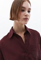 Women Bordeaux Oversize Shirt with Pocket