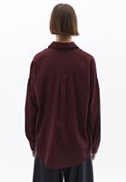 Women Bordeaux Oversize Shirt with Pocket