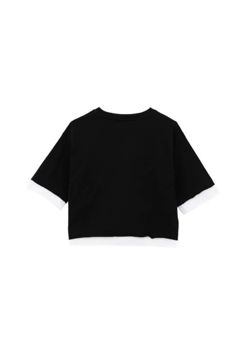 Crop Sıfır Yaka Tişört ve Pantolon Kombini