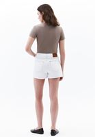 Bayan Beyaz Ultra Yüksek Bel Şort