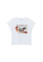 Women White Crew Neck Printed T-Shirt