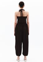 Bayan Kahverengi Boyundan Bağlamalı Tulum