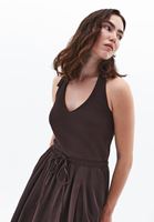 Bayan Kahverengi Boyundan Bağlamalı Tulum