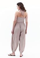 Bayan Bej Boyundan Bağlamalı Tulum