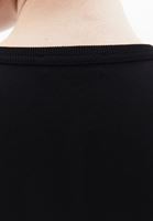 Bayan Siyah Sıfır Yaka Pamuklu Tişört