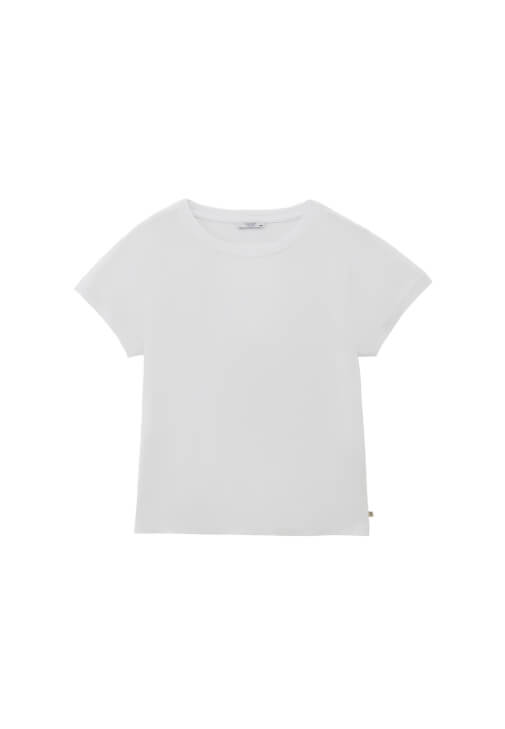 Sıfır Yaka Pamuklu Tişört ve Yırtmaçlı Etek Kombini