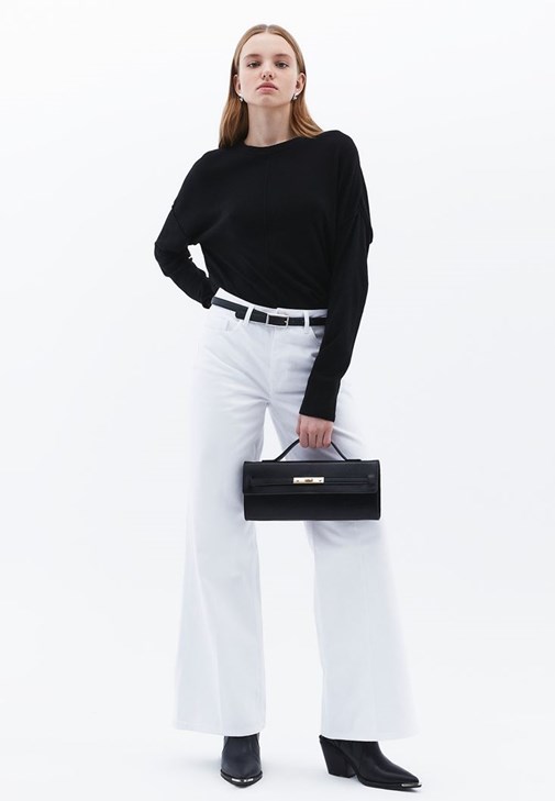  Yüksek Bel Wide-Leg Pantolon