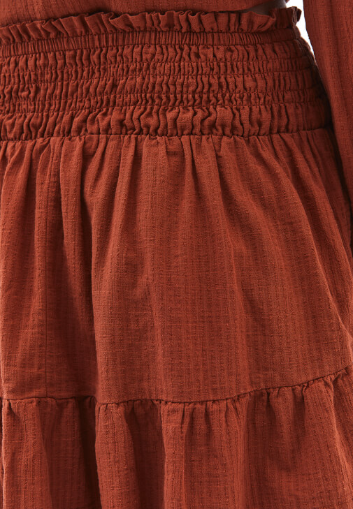 Yüksek Bel Mini Etek ve Bluz Kombini