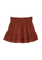 Women Brick High Waist Shirred Mini Skirt