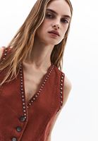 Women Brick V-Neck Vest