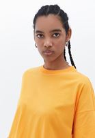 Women Orange Crew Neck Oversize Tshirt
