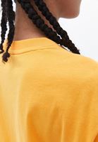 Women Orange Crew Neck Oversize Tshirt