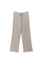 Bayan Bej Yüksek Bel Wide-Leg Pantolon