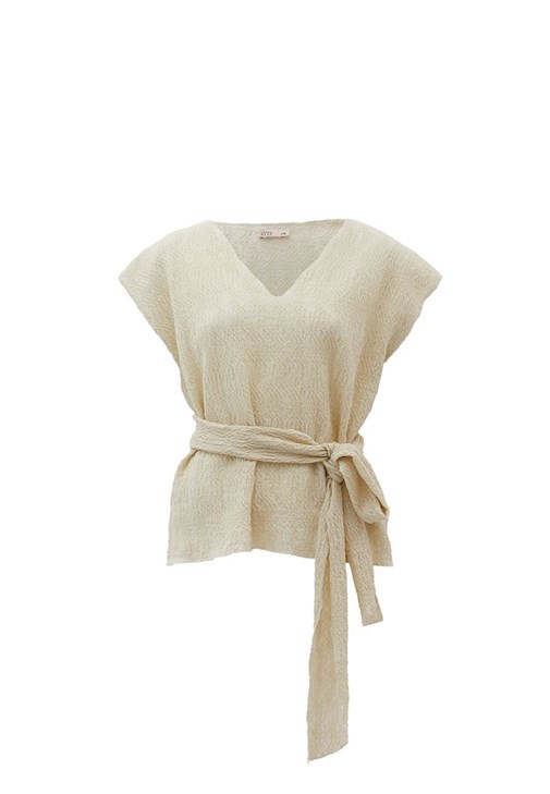 Bağcık Detaylı Bluz ve Culotte Pantolon Kombini