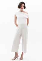 Bayan Krem Ultra Yüksek Bel Culotte Pantolon