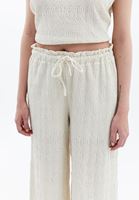 Bayan Krem Yüksel Bel Culotte Pantolon