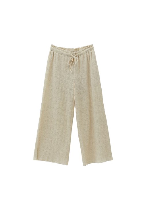 Yüksel Bel Culotte Pantolon ve Bağcıklı Bluz Kombini