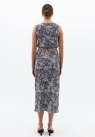 Bayan Çok Renkli Yüksek Bel Yırtmaçlı Midi Etek