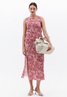 Bayan Çok Renkli Yüksek Bel Yırtmaçlı Midi Etek