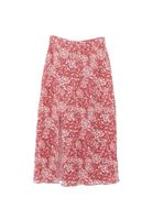 Bayan Çok Renkli Yüksek Bel Yırtmaçlı Midi Etek