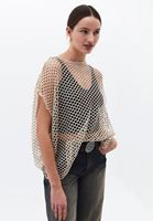 Bayan Krem Bot Yaka Oversize Bluz
