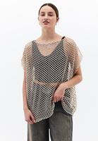 Bayan Krem Bot Yaka Oversize Bluz