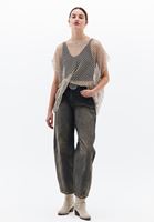 Bayan Krem Bot Yaka Oversize Bluz