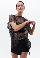 Bayan Füme Bot Yaka Oversize Bluz