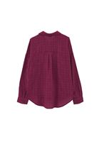 Bayan Bordo Oversize Cepli Gömlek