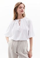 Beli Lastikli Crop Bluz