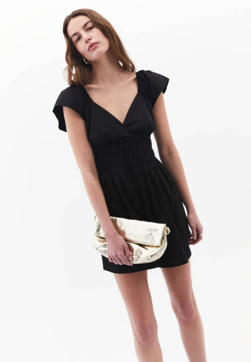 Gipeli Elbise ve Topuklu Terlik Kombini