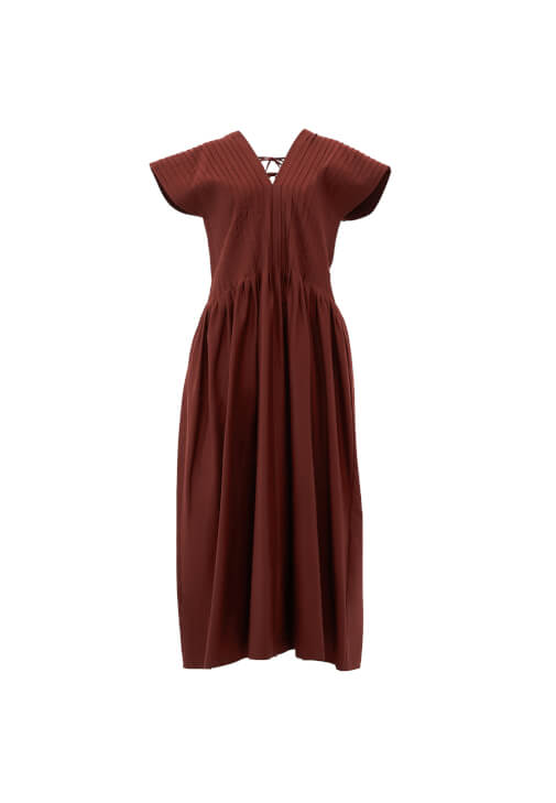 V Yaka Elbise ve Babet Kombini