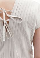 Bayan Krem V Yaka Uzun Elbise