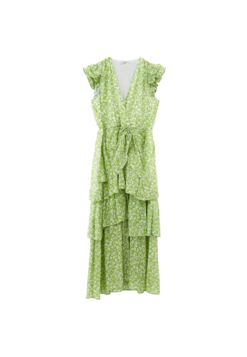 Fırfırlı Elbise ve Makrome Terlik Kombini