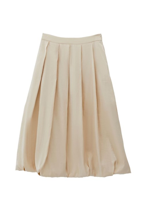 Pileli Balon Etek ve Balon Kollu Bluz Kombini