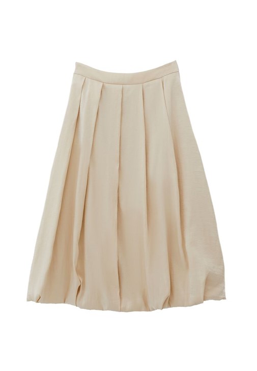 Pileli Balon Etek ve Balon Kollu Bluz Kombini