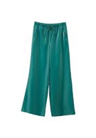 Bayan Yeşil Yüksek Bel Wide-Leg Pantolon