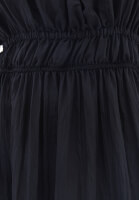 Bayan Siyah Fırfır Detaylı Uzun Elbise