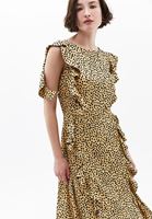 Bayan Çok Renkli Puantiyeli Uzun Elbise