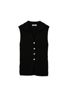 Women Black V-Neck Knit Vest