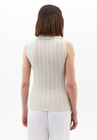 Women Cream V-Neck Knit Vest